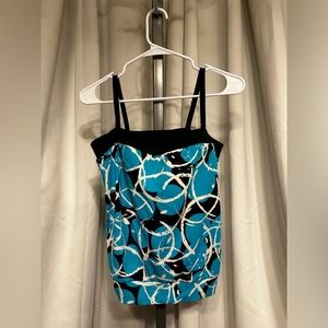 Tropical Aqua Mix Bra Tankini Top